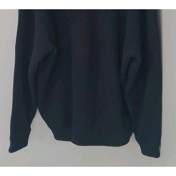 Vintage Saint James Guernsey Sweater Turtleneck Wool Size XXL 48 Black Ribbed - Picture 8 of 11